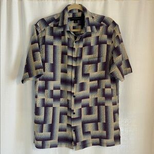 JHane Barnes Geometric Patterned Men's Shirt Size Medium